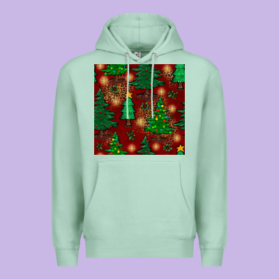 Christmas Trees Seamless Pattern Premium Hoodie Designed By Bundleandbundleshop