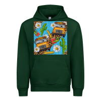 Forest Green school bus seamless pattern Urban Hoodie - BundleAndBundleShop