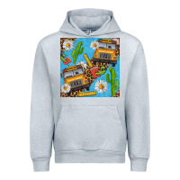 Heather Grey school bus seamless pattern Urban Hoodie - BundleAndBundleShop