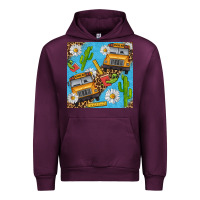 Mauve Wine school bus seamless pattern Urban Hoodie - BundleAndBundleShop