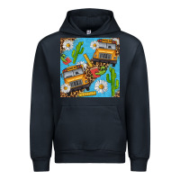 Navy school bus seamless pattern Urban Hoodie - BundleAndBundleShop
