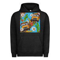 Pigment Black school bus seamless pattern Urban Hoodie - BundleAndBundleShop