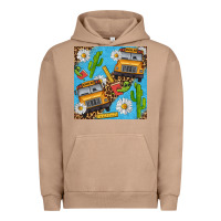 Pigment Burro school bus seamless pattern Urban Hoodie - BundleAndBundleShop