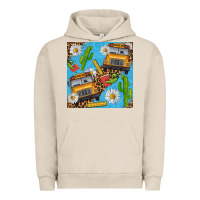 Pigment French Oak school bus seamless pattern Urban Hoodie - BundleAndBundleShop