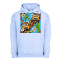Pigment Grape Ice school bus seamless pattern Urban Hoodie - BundleAndBundleShop