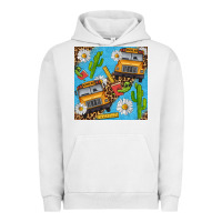 Pigment Lunar Rock school bus seamless pattern Urban Hoodie - BundleAndBundleShop