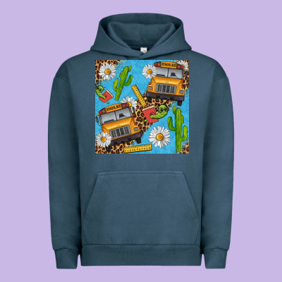 School Bus Seamless Pattern Urban Hoodie Designed By Bundleandbundleshop