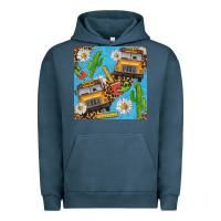 Pigment Midnight Navy school bus seamless pattern Urban Hoodie - BundleAndBundleShop