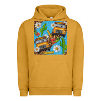 Pigment Peanut Butter school bus seamless pattern Urban Hoodie - BundleAndBundleShop