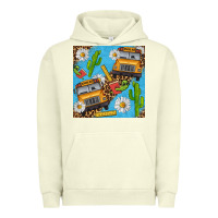 Pigment Pistachio school bus seamless pattern Urban Hoodie - BundleAndBundleShop