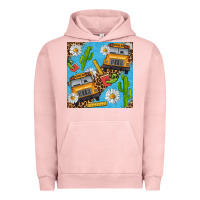 Pigment Salmon school bus seamless pattern Urban Hoodie - BundleAndBundleShop