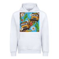 White school bus seamless pattern Urban Hoodie - BundleAndBundleShop