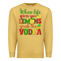 Antique Gold when life gives you lemons grab the vodka Premium Sweatshirt - texasbilliewilder