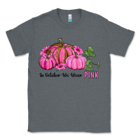 Charcoal Heather in october we wear pink pumpkin and sunflowers Classic Tee - RanaPortraitStore