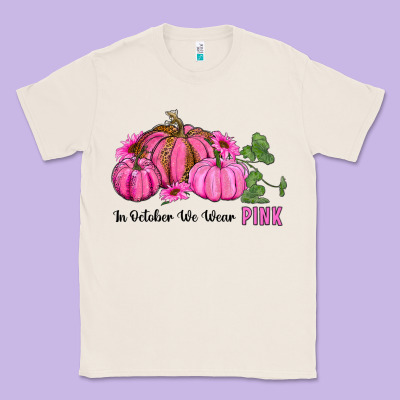 In October We Wear Pink Pumpkin And Sunflowers Classic Tee Designed By Ranaportraitstore