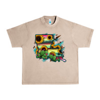 French Oak Louisiana Map Sunflower Cactus Serape Urban Heavy Tee - RanaPortraitStore