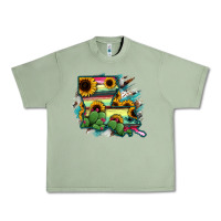 Oil Green Louisiana Map Sunflower Cactus Serape Urban Heavy Tee - RanaPortraitStore