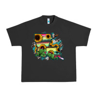 Pigment Black Louisiana Map Sunflower Cactus Serape Urban Heavy Tee - RanaPortraitStore