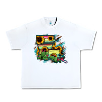 White Louisiana Map Sunflower Cactus Serape Urban Heavy Tee - RanaPortraitStore