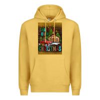 Antique Gold small town christmas church Premium Hoodie - AdoDesignShop