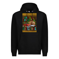 Black small town christmas church Premium Hoodie - AdoDesignShop