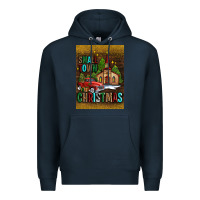 Navy small town christmas church Premium Hoodie - AdoDesignShop