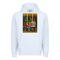 White small town christmas church Premium Hoodie - AdoDesignShop