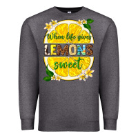 Charcoal Heather when life gives lemons sweet Premium Sweatshirt - texasbilliewilder