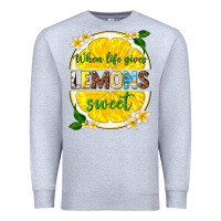 Heather Grey when life gives lemons sweet Premium Sweatshirt - texasbilliewilder