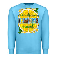 Ocean Blue when life gives lemons sweet Premium Sweatshirt - texasbilliewilder