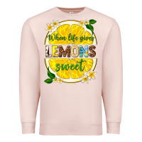 Pale Pink when life gives lemons sweet Premium Sweatshirt - texasbilliewilder