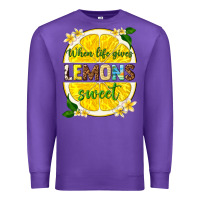 Purple when life gives lemons sweet Premium Sweatshirt - texasbilliewilder