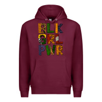 Burgundy black girl power Premium Hoodie - BundleAndBundleShop