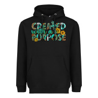 Black created with a purpose Heavyweight Hoodie - texasbilliewilder