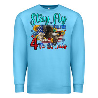 Ocean Blue stay fly for the 4 th of july Premium Sweatshirt - Zillion Design Studio