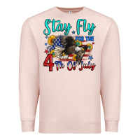 Pale Pink stay fly for the 4 th of july Premium Sweatshirt - Zillion Design Studio