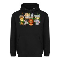 Black cute baby safari animals coffee cups Heavyweight Hoodie - texasbilliewilder