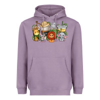 Lavender cute baby safari animals coffee cups Heavyweight Hoodie - texasbilliewilder