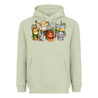 Matcha cute baby safari animals coffee cups Heavyweight Hoodie - texasbilliewilder