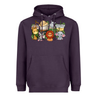 Plum cute baby safari animals coffee cups Heavyweight Hoodie - texasbilliewilder
