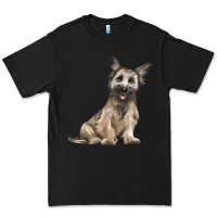 Black Skye Terrier Dog Illustrations Premium Tee - LillyAllenDesigns