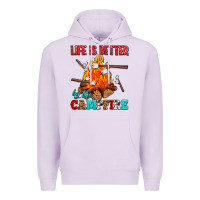 Lilac life is better by the campfire with marshmallows Premium Hoodie - AdoDesignShop