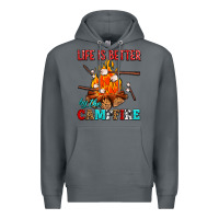 Rock life is better by the campfire with marshmallows Premium Hoodie - AdoDesignShop