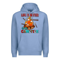 Colony Blue life is better by the campfire with marshmallows Premium Hoodie - AdoDesignShop