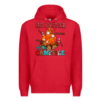 Red life is better by the campfire with marshmallows Premium Hoodie - AdoDesignShop
