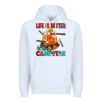 White life is better by the campfire with marshmallows Premium Hoodie - AdoDesignShop