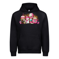 Black pink Christmas winter snowman coffee Urban Hoodie - Jasminsmagicworld