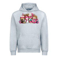 Heather Grey pink Christmas winter snowman coffee Urban Hoodie - Jasminsmagicworld