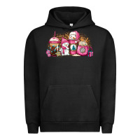 Pigment Black pink Christmas winter snowman coffee Urban Hoodie - Jasminsmagicworld