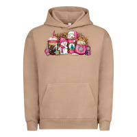 Pigment Burro pink Christmas winter snowman coffee Urban Hoodie - Jasminsmagicworld
